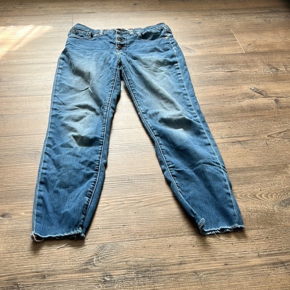 Madewell Jeans 9” MId Rise Skinny Jeans Button Fly Size 28 EUC Raw Hem Stretchy - Picture 3 of 10